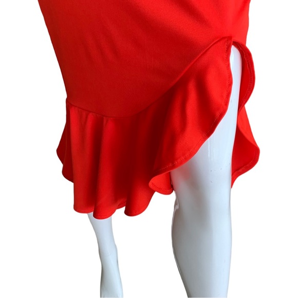 CBR RED OFF SHOULDER MERMAID FISHTAIL RUFFLE PARTY DRESS. WOMEN’S SIZE L… - Picture 6 of 10